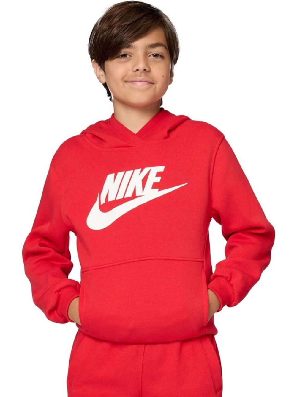 Nike Kids' Club Fleece Pullover Hoodie Large Swoosh - Boys Girls Sweatshirt